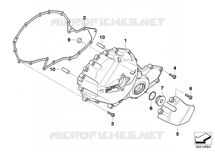 Couvercle de carter de moteur droite BMW Motorrad BMW Motorrad K 1200 2004 K4x 4 cyl.  K43 (0584,0594)