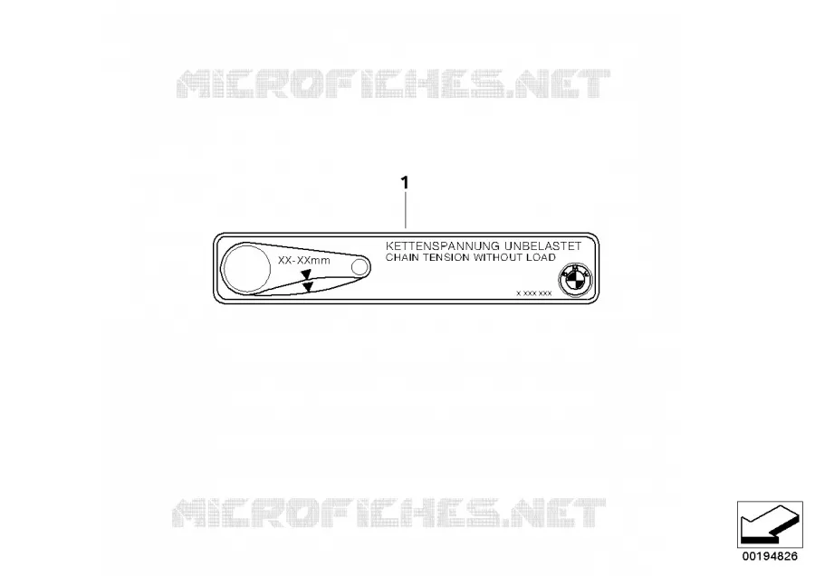 Etiquette signalétique tension de chaîne BMW Motorrad BMW Motorrad G 650 2010   R13 (0188,0189)