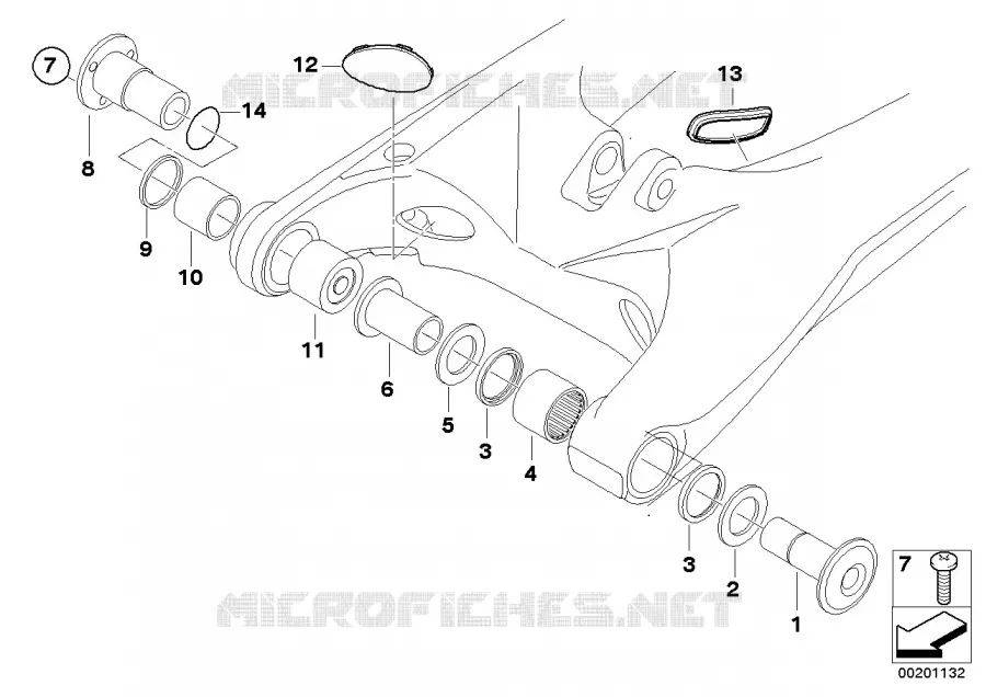 Fixation de bras oscillant arrière BMW Motorrad BMW Motorrad G 650 2006 X  K15 (0165,0195)