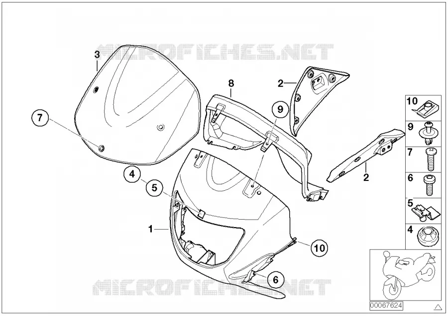 Habillage partie supérieure BMW Motorrad BMW Motorrad F 650 1999   R13 (0173,0183)
