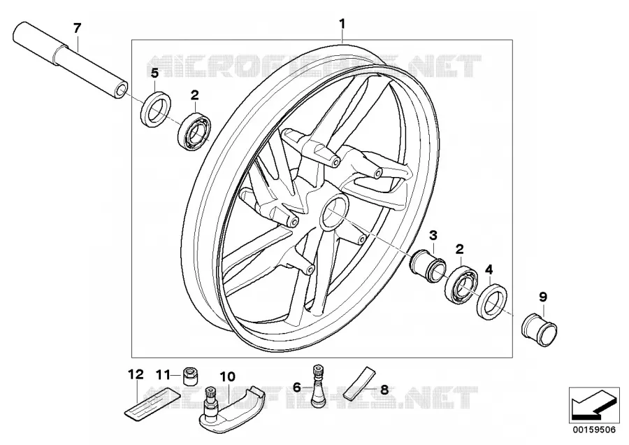 Jante en fonte AV BMW Motorrad BMW Motorrad R 1200 2002 K2x  K25 (0307,0317)