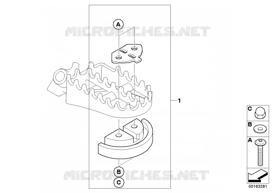 Jeu de pads de repose-pied BMW Motorrad BMW Motorrad HP2 2004 K2x  K25 (0369,0389)