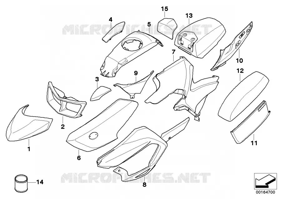 Pces peintes 764 titan-silber aut. publ. BMW Motorrad BMW Motorrad R 900 2009 K2x  K26 (0330,0340)