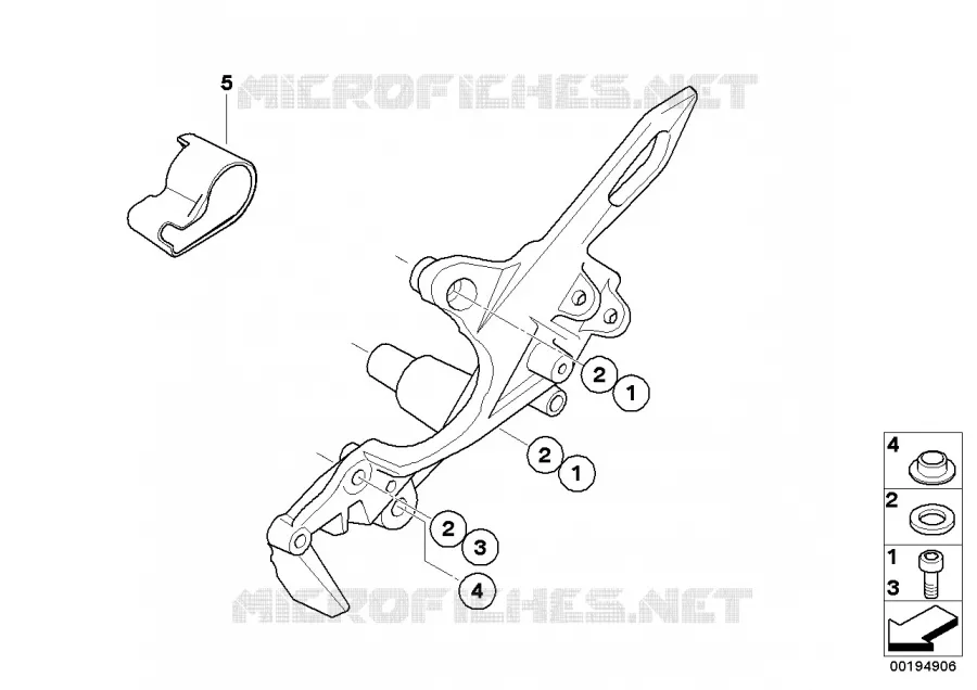 Plaque pour repose-pied/pcs de fixation BMW Motorrad BMW Motorrad F 800 2005 K7x  K73 (0217,0227)