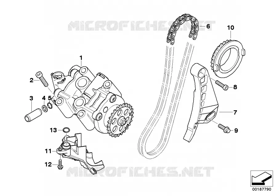 Pompe a huile-pieces separees BMW Motorrad BMW Motorrad K 1300 2007 K4x 4 cyl.  K44 (0538,0539)