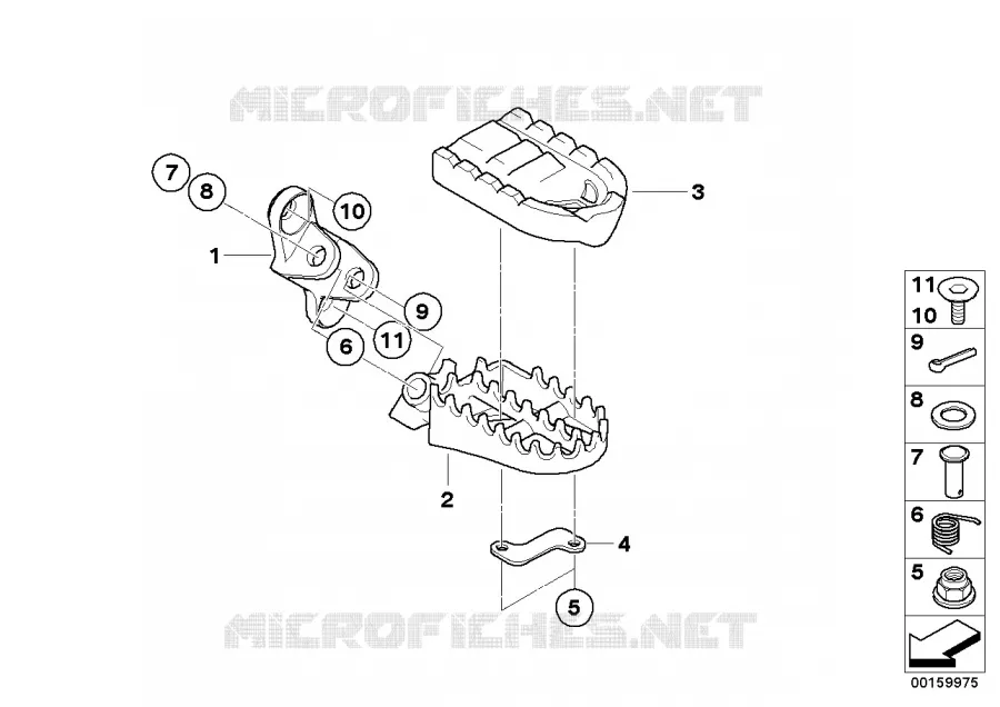 Repose-pied avant BMW Motorrad BMW Motorrad G 650 2006 X  K15 (0167,0197)