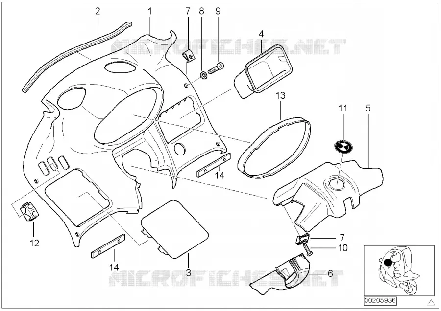 Revêtement,coussin de protect.instrument BMW Motorrad BMW Motorrad C1 1999 C1  C1 (0191)