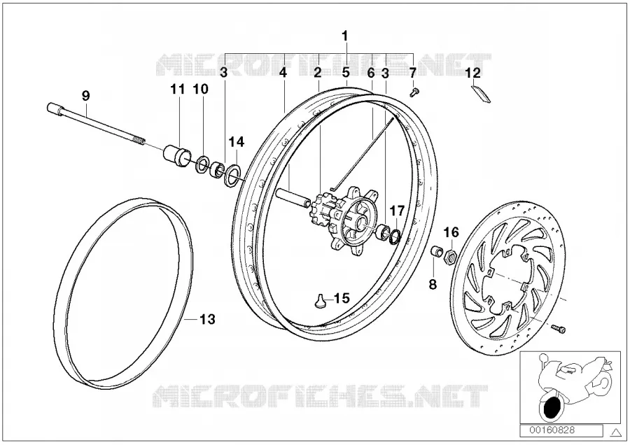 Roue avant a rayons BMW Motorrad BMW Motorrad G 650 2010   R13 (0188,0189)