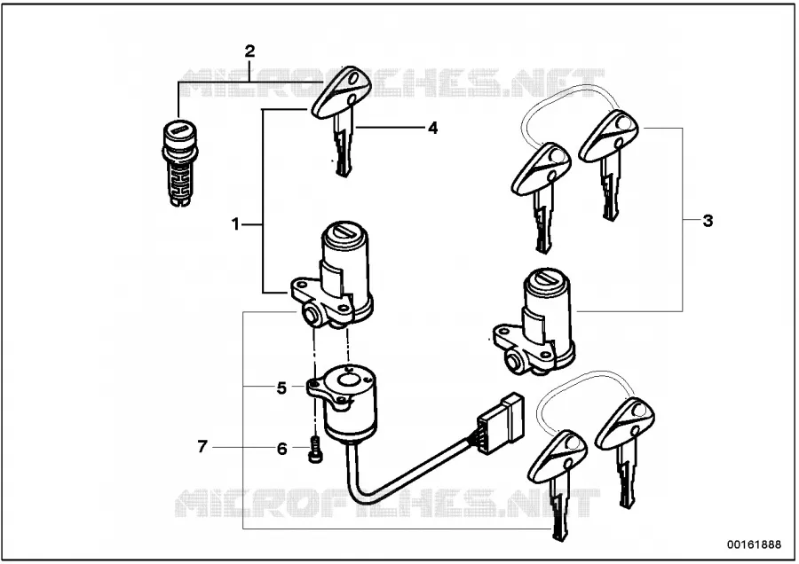 Serrures p véhicules BMW Motorrad BMW Motorrad G 650 2007 X  K15 (0141,0151)