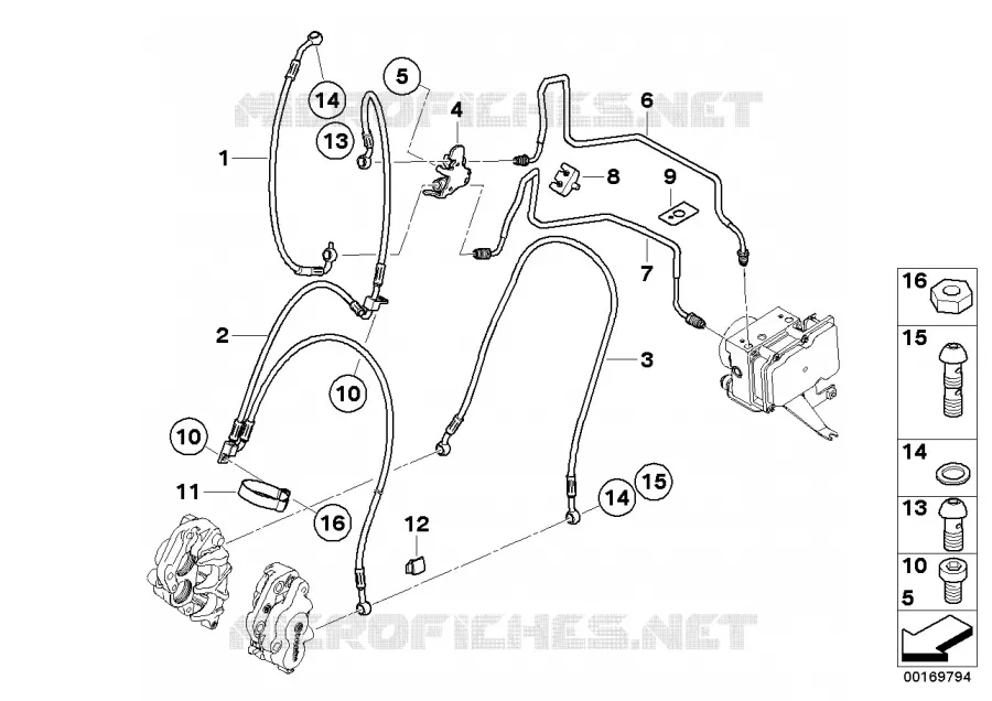 Tuyau de frein avant ABS BMW Motorrad BMW Motorrad F 800 2006 K7x  K72 (0219,0229)
