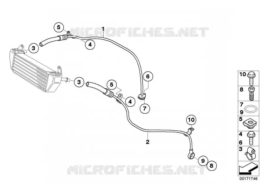 Tuyau de radiateur dhuile BMW Motorrad BMW Motorrad R 1200 2002 K2x  K25 (0307,0317)