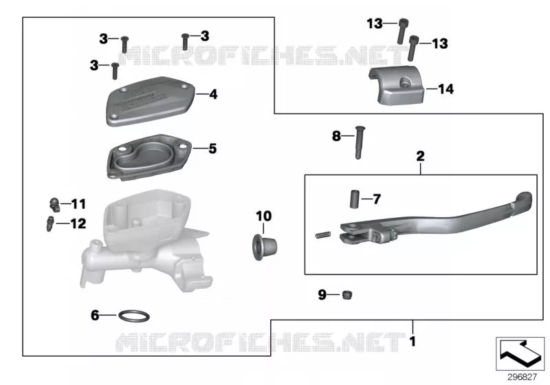 Bride serrage cde frein sur guidon M5 BMW Motorrad BMW Motorrad K 1600 2010 6 cyl.  K48 (0602, 0612)