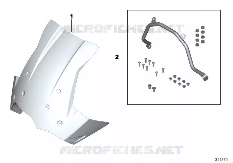 Bulle Touring avec fixation BMW Motorrad BMW Motorrad F 800 2011 K7x  K72 (0B02, 0B12)