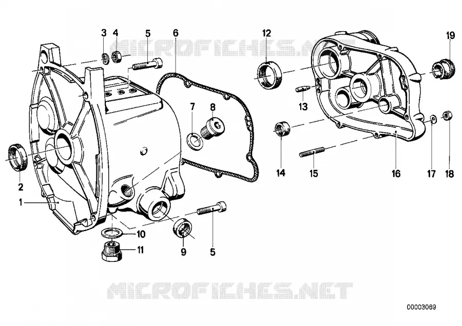 Ccarter de boîte vitesses/pieces/joints BMW Motorrad BMW Motorrad Classic R 50 1969 Boxer (69-76)  R50