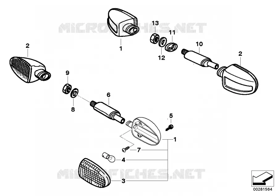 Clignotants BMW Motorrad BMW Motorrad R 1200 2002 4V  259C (0309,0319)