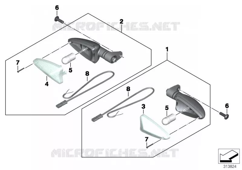 Clignotants avant BMW Motorrad BMW Motorrad F 700 2011 K7x  K70 (0B01, 0B11)