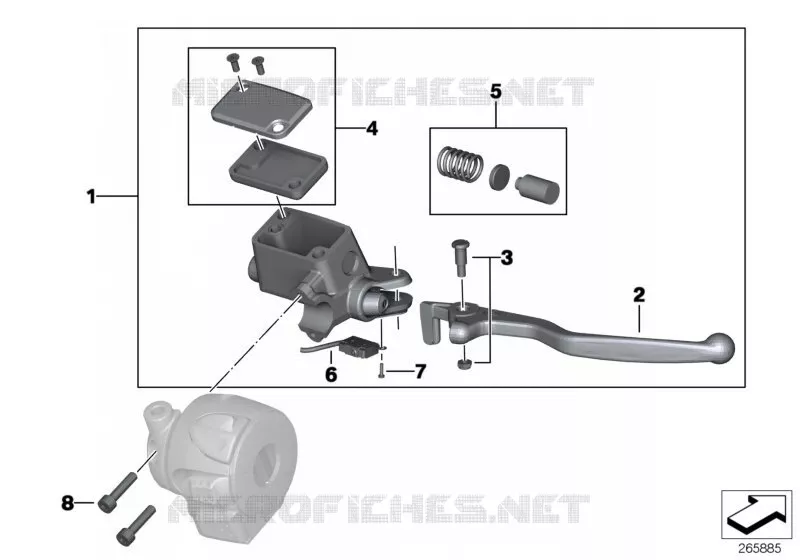 Commande de poignée de frein BMW Motorrad BMW Motorrad G 650 2008   R13 (0178,0179)