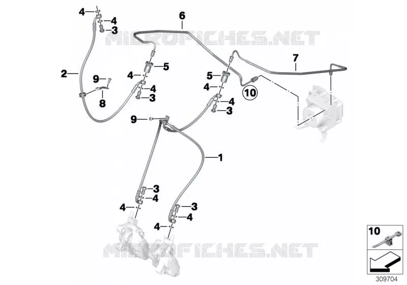 Conduite de frein ABS avant BMW Motorrad BMW Motorrad F 800 2015 K7x  K73 (0B54, 0B64)