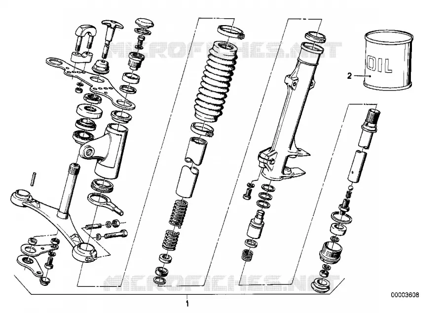 Fourche telescopique BMW Motorrad BMW Motorrad Classic R 75 1973 Boxer (69-76)  R75