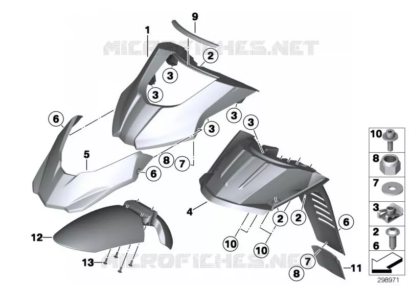 Garde-boue avant BMW Motorrad BMW Motorrad G 650 2010   R13 (0188,0189)