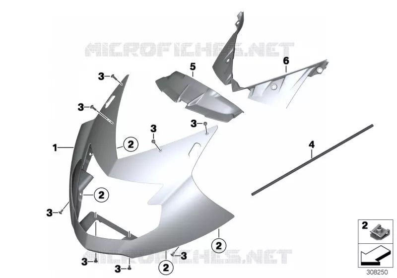 Habillage partie supérieure BMW Motorrad BMW Motorrad K 1300 2007 K4x 4 cyl.  K40 (0508,0509)