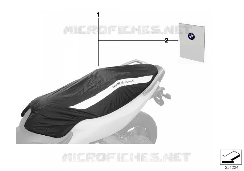 Housse protection pluie banquette BMW Motorrad BMW Motorrad C 650 2011   K19 (0133, 0134)