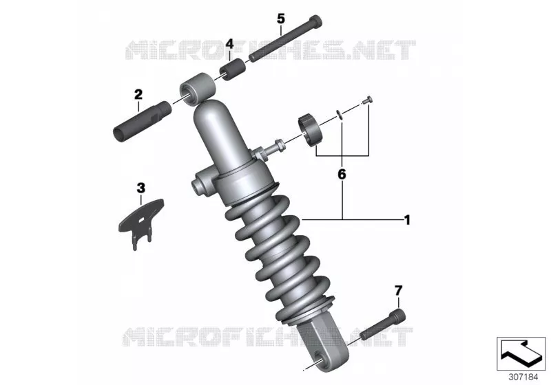 Jambe de suspension arrière BMW Motorrad BMW Motorrad F 700 2014 K7x  K70 (0B06, 0B16)
