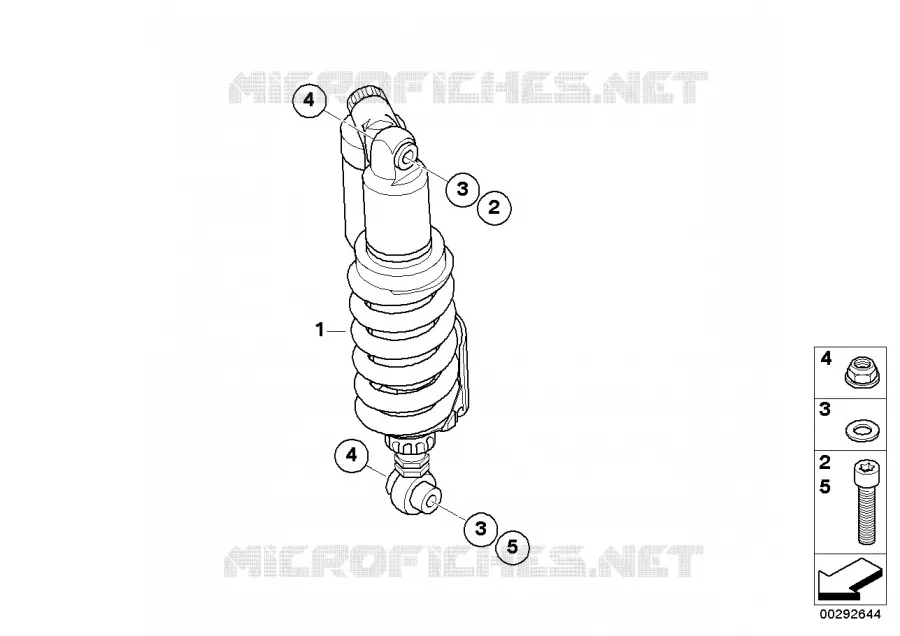 Jambe de suspension arrière BMW Motorrad BMW Motorrad HP2 2006 K2x  K25 (0310,0320)