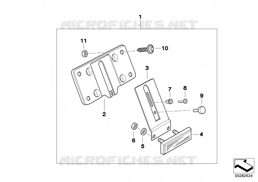 Jeu support plaque immatriculation ECE BMW Motorrad BMW Motorrad R 850 1997 4V  259C (0421)