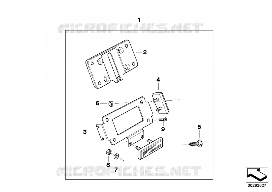 Jeu support plaque immatriculation USA BMW Motorrad BMW Motorrad R 850 1997 4V  259C (0421)