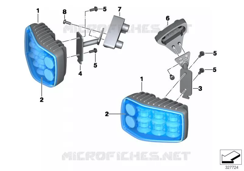 LED feu de signalisation à éclats bleu BMW Motorrad BMW Motorrad F 800 2011 K7x  K71 (0B03, 0B13)