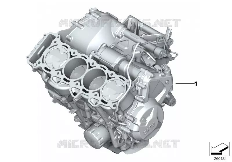 Moteur semi-comp./ Cylindre avec pistons BMW Motorrad BMW Motorrad S 1000 2013   K46 (0D10,0D21)