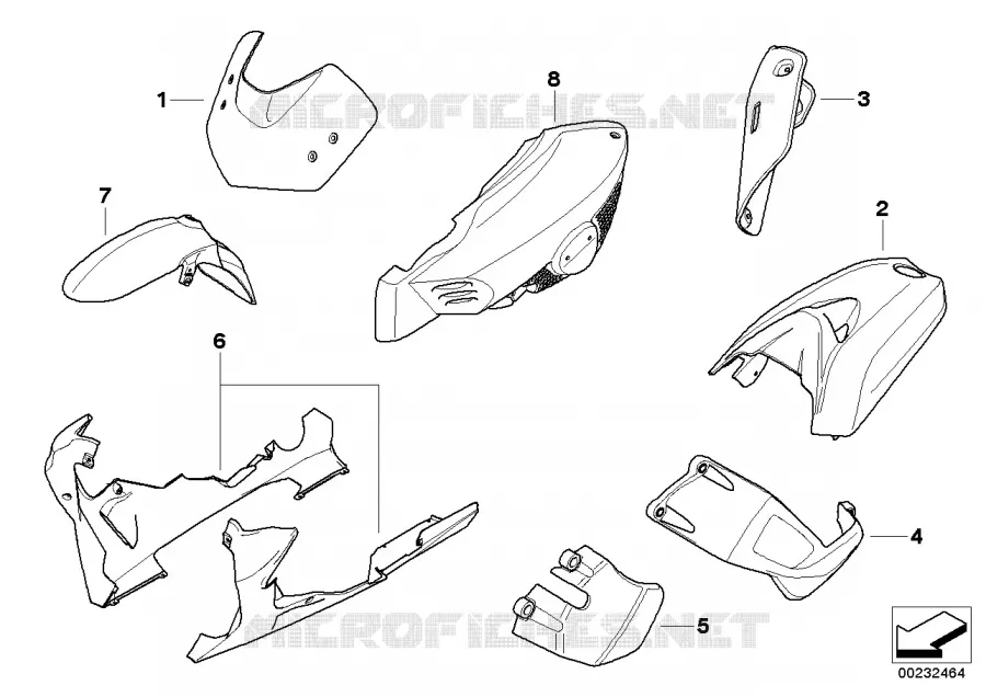 Pièces en carbone moteur BMW Motorrad BMW Motorrad K 1200 2004 K4x 4 cyl.  K43 (0584,0594)