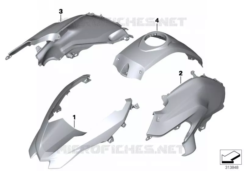 Pièces peintes U751 alpin-weiss 3 BMW Motorrad BMW Motorrad R 1200 2011 K5x  K50 (0A01, 0A11)