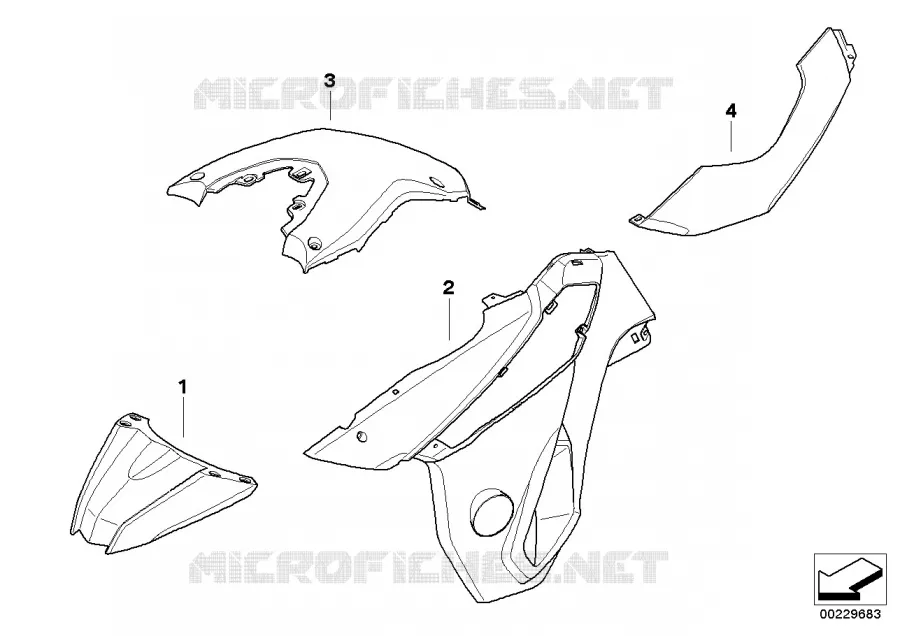 Pièces peintes U751 alpin-weiss administ BMW Motorrad BMW Motorrad F 800 2006 K7x  K72 (0219,0229)