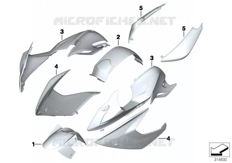 Pièces peintes YNB5 light-white opaque BMW Motorrad BMW Motorrad F 800 2011 K7x  K71 (0B03, 0B13)