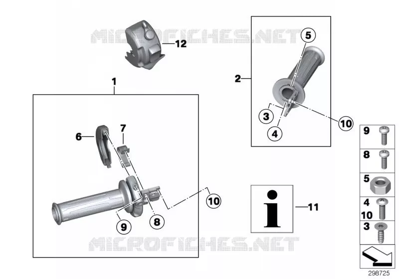 Poignée de guidon chauffée BMW Motorrad BMW Motorrad K 1200 2003 K4x 4 cyl.  K40 (0581,0591)