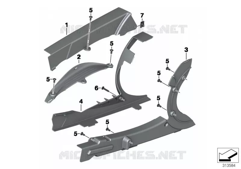 Protecteur pour la courroie BMW Motorrad BMW Motorrad F 800 2011 K7x  K71 (0B03, 0B13)