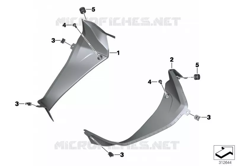 Recouvrement intérieur BMW Motorrad BMW Motorrad F 800 2015 K7x  K71 (0B53, 0B63)