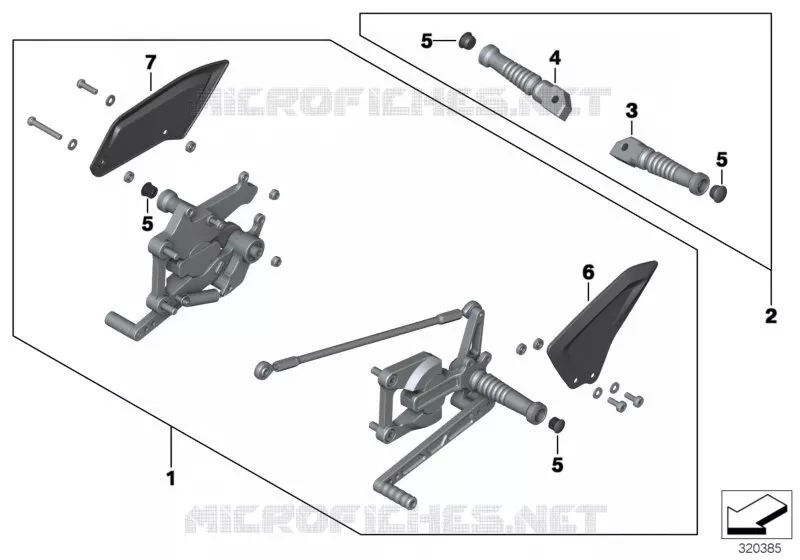 Repose-pieds HP BMW Motorrad BMW Motorrad S 1000 2013   K47 (0D02, 0D12)
