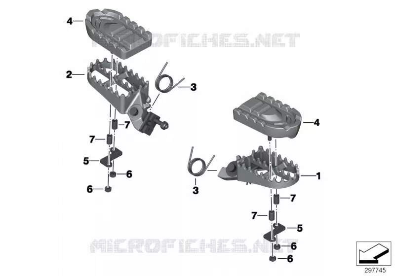 Repose-pieds larges BMW Motorrad BMW Motorrad F 700 2011 K7x  K70 (0B01, 0B11)