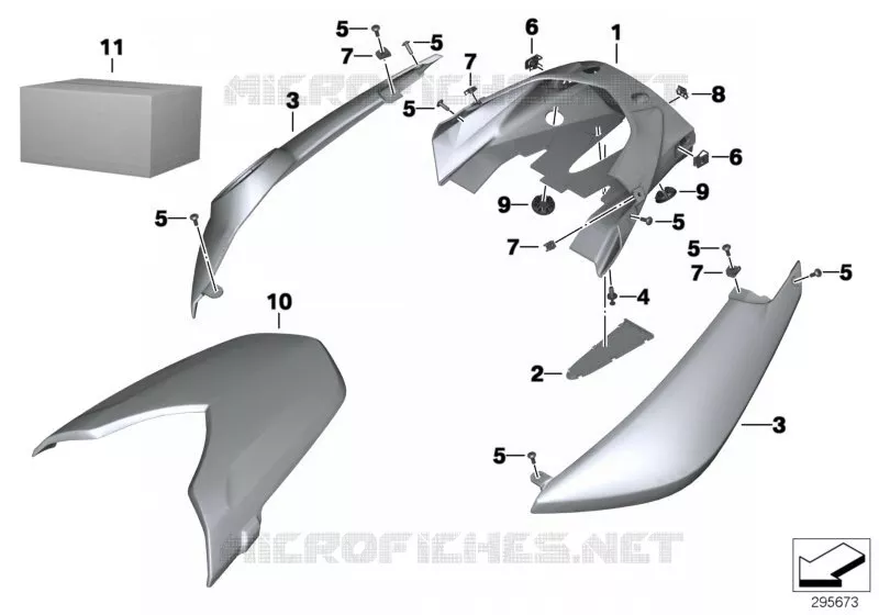 Revetement arriere BMW Motorrad BMW Motorrad F 800 2005 K7x  K73 (0217,0227)