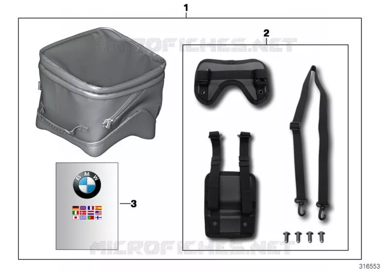 Sacoche de réservoir BMW Motorrad BMW Motorrad F 800 2015 K7x  K71 (0B53, 0B63)