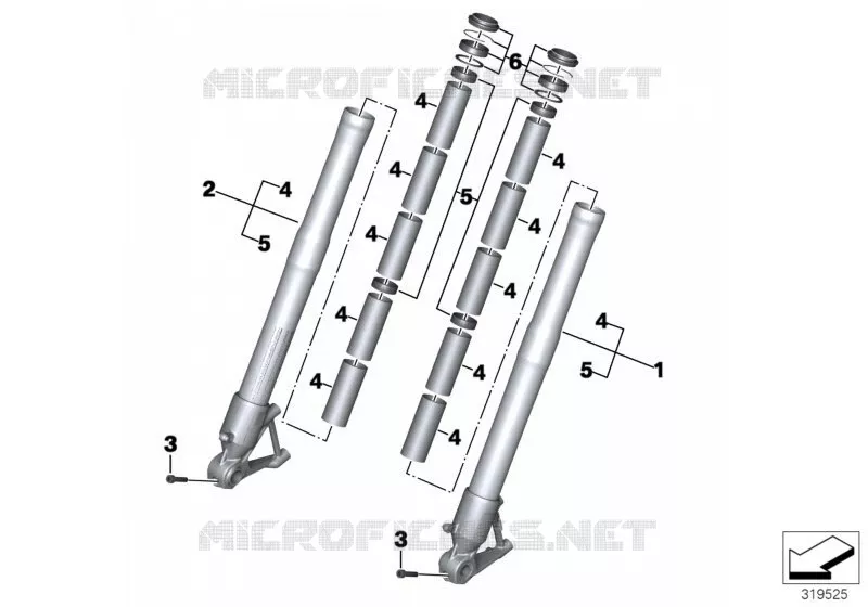 Tube glissant BMW Motorrad BMW Motorrad R 1250 2017 K5x  K52 (0J61, 0J63)