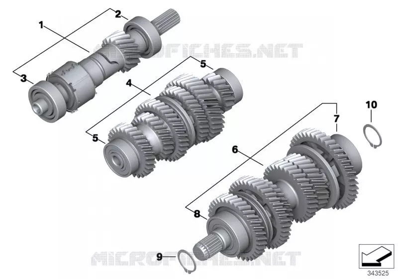 Arbres de boîte de vitesses BMW Motorrad BMW Motorrad R 900 2009 K2x  K26 (0330,0340)