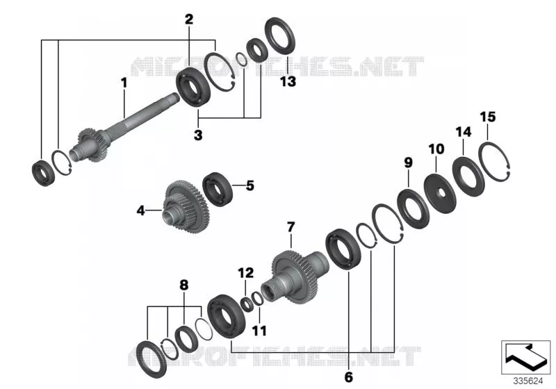 Arbres primaire/interméd./secondaire BMW Motorrad BMW Motorrad C 650 2014   K19 (0C05, 0C15)
