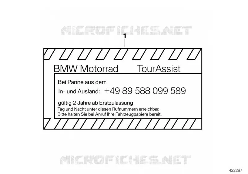 Autocollant prestation de mobilité BMW BMW Motorrad BMW Motorrad R 1200 2008 K2x  K26 (0430,0440)