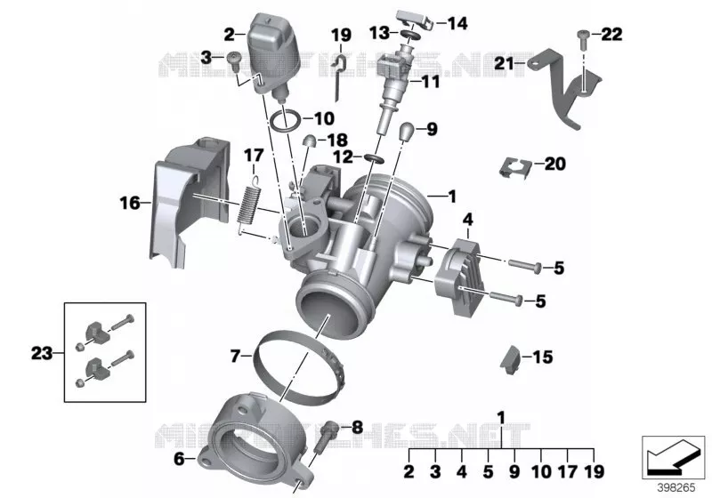 Carter de volet de depart BMW Motorrad BMW Motorrad R 1200 2002 K2x  K25 (0307,0317)