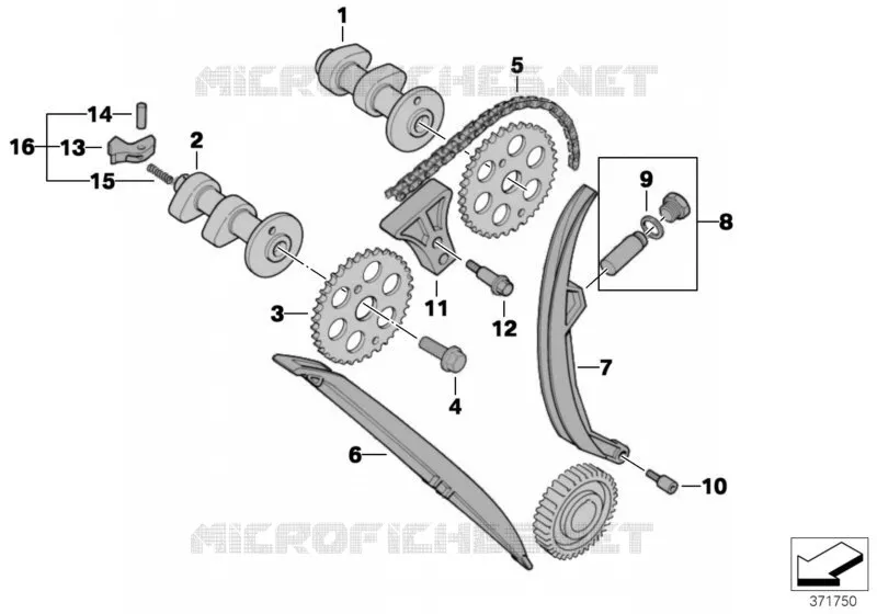 Cde soupapes-arbre a cames/transm chaine BMW Motorrad BMW Motorrad G 650 2006 X  K15 (0164,0194)