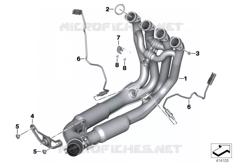 Collecteur déchappement BMW Motorrad BMW Motorrad S 1000 2013   K46 (0D10,0D21)